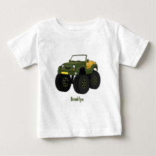 Green monster truck cartoon illustration baby T-Shirt