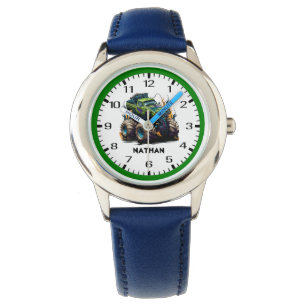 Green Monster Truck Kids Watch