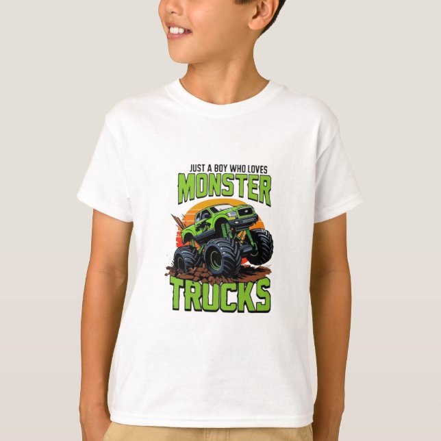 Green Monster Truck T-Shirt Design (Front)