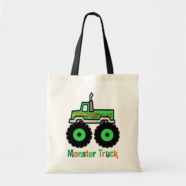 Green Monster Truck Tote Bag (Front)
