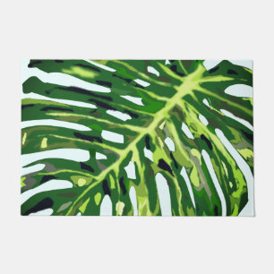 Green Monstera Leaf Doormat