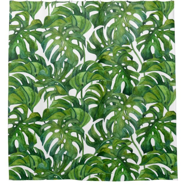 Green Monstera Leaves Tropical Seamless (Front)