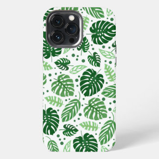 Green Monstera Pattern iPhone 13 Pro Max Case