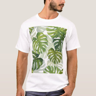 Green Monstera Tropical Watercolor T-Shirt