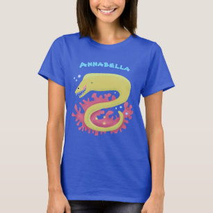 Green moray eel funny cartoon illustration T-Shirt