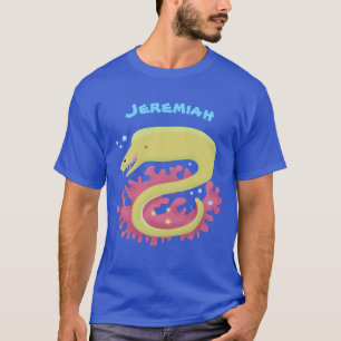 Green moray eel funny cartoon illustration T-Shirt
