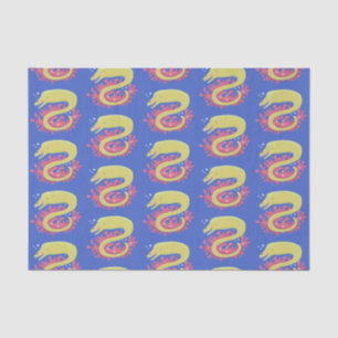 Green moray eel funny cartoon illustration tissue paper