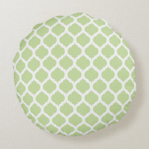 Green Moroccan Pattern Round Pillows