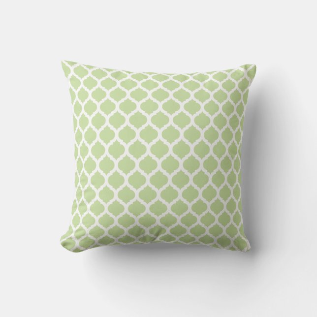 Green Moroccan Pattern Throw Pillows (Front)