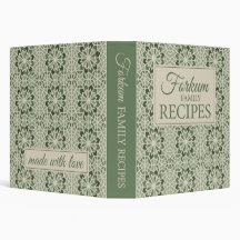 Green Moroccan Print 1.5" Recipe Binder