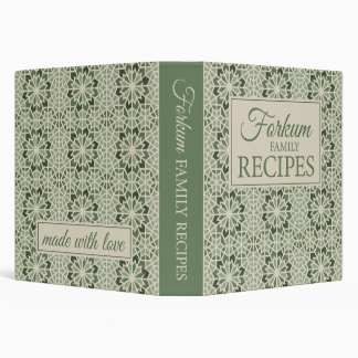 Green Moroccan Print 1.5" Recipe Binder