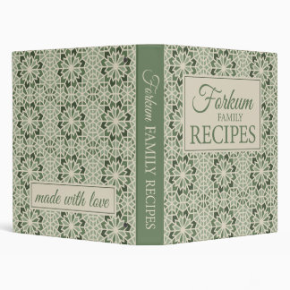 Green Moroccan Print 1" Recipe Binder