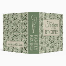Green Moroccan Print 2" Recipe Binder