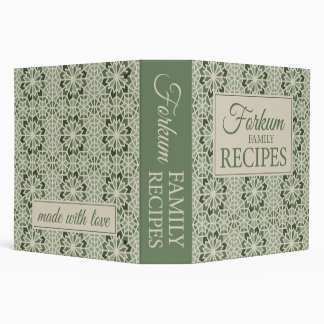 Green Moroccan Print 2" Recipe Binder