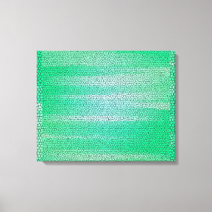 Green Mosaic Abstract Wrapped Canvas-Customizable Canvas Print