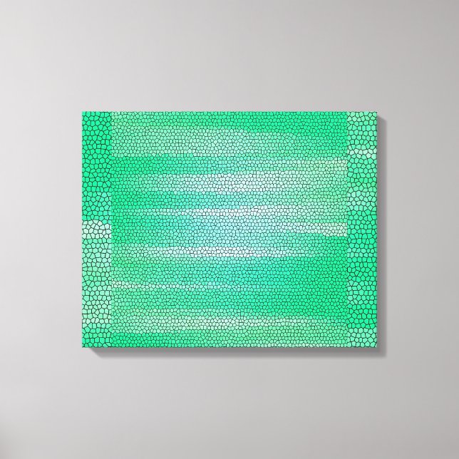 Green Mosaic Abstract Wrapped Canvas-Customizable Canvas Print (Front)