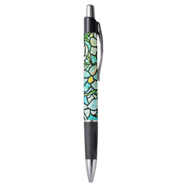 Green Mosaic Floral Pen (Bottom (Vertical))