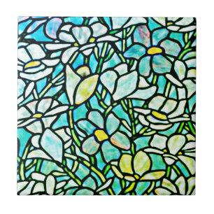 Green Mosaic Floral Tiles