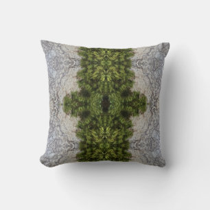 Green Moss & Earth Abstract Art Throw Pillow