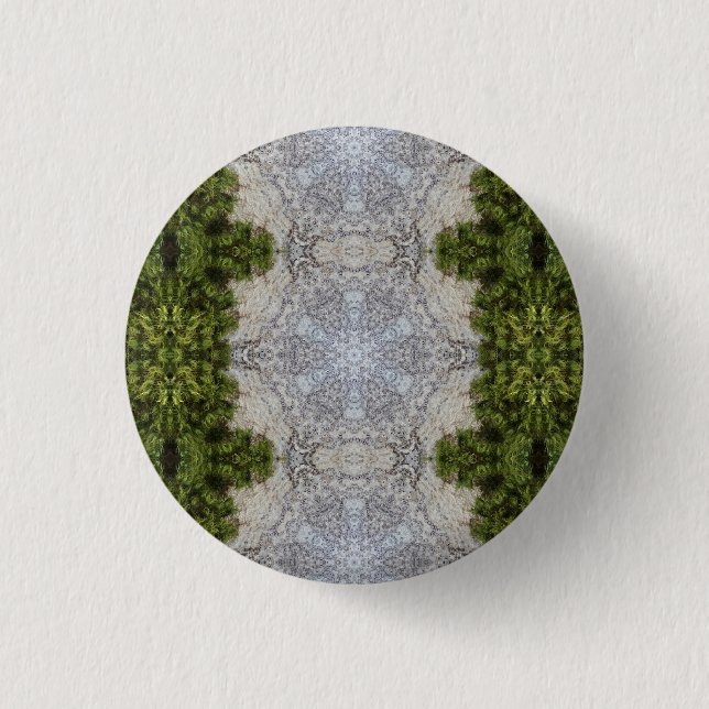 Green Moss & Earth Nature Art 1 Inch Round Button (Front)
