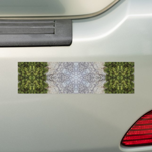 Green Moss & Earth Nature Art Bumper Sticker (On Car)