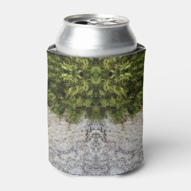Green Moss & Earth Nature Art Can Cooler (Can Front)