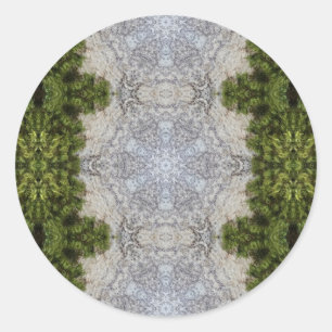 Green Moss & Earth Nature Art Classic Round Sticker