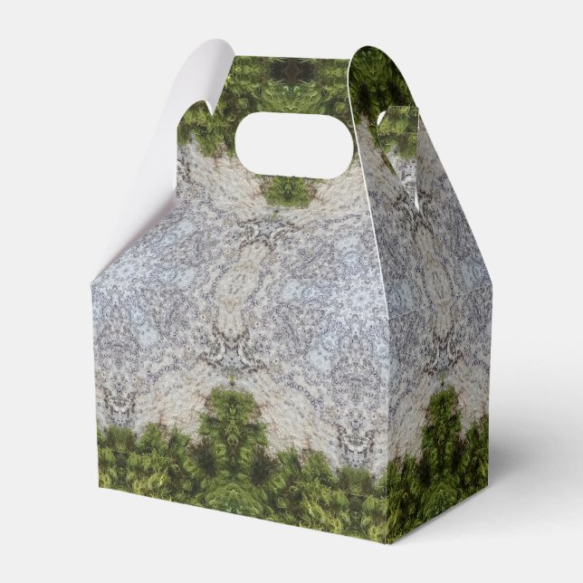 Green Moss & Earth Nature Art Favor Box (Front Side)