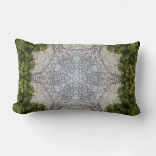 Green Moss & Earth Nature Art Lumbar Pillow