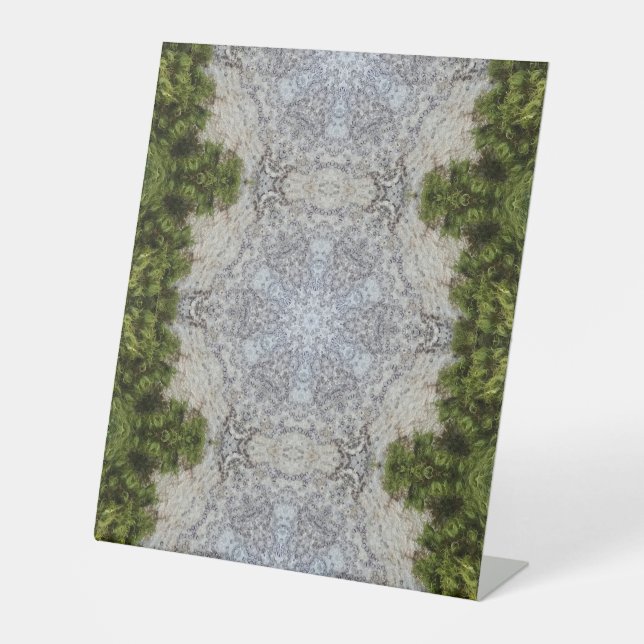 Green Moss & Earth Nature Art Pedestal Sign (Front)