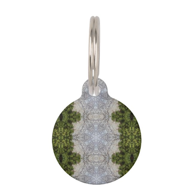 Green Moss & Earth Nature Art Pet Tag (Front)