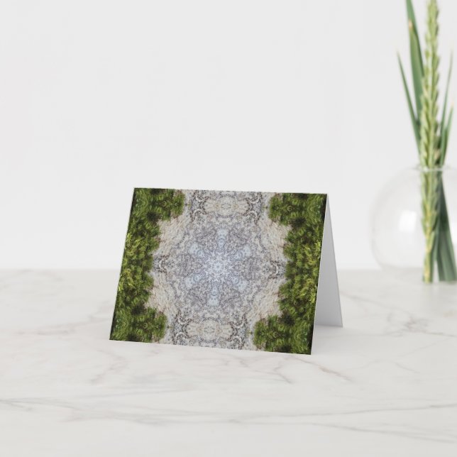 Green Moss & Earth Nature Art Thank You Card (Front)