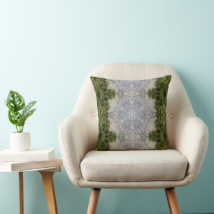 Green Moss & Earth Nature Art Throw Pillow