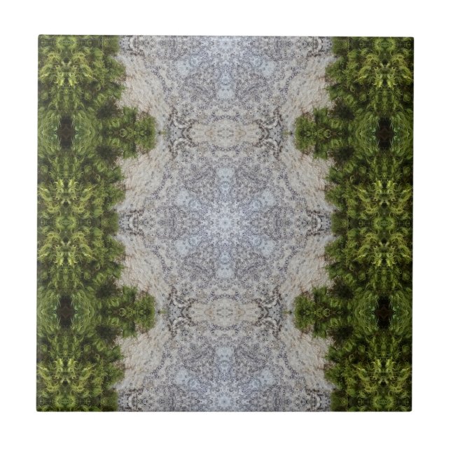 Green Moss & Earth Nature Art Tile (Front)