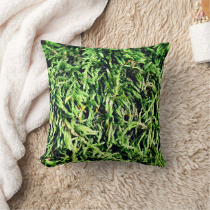 Green Moss Nature   Throw Pillow