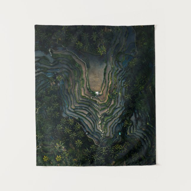 Green moss on black rock tapestry (Front)