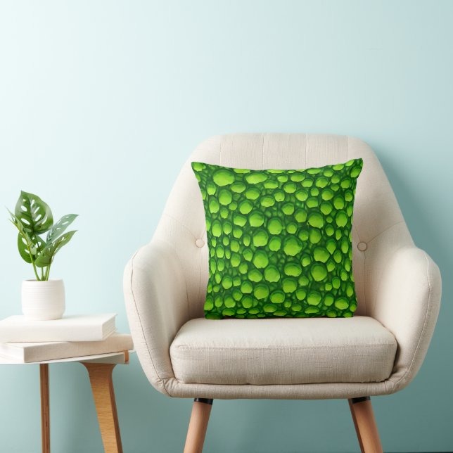 Green Mossy Pattern Throw Pillow (Chair)