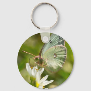 Green Moth on False Garlic Apparel and Gifts Keychain