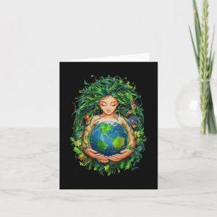 Green Mother Earth Day Gaia Save Our Planet Women  Card