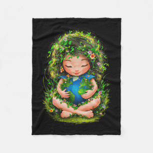 Green Mother Earth Day Gaia Save Our Planet Women Fleece Blanket