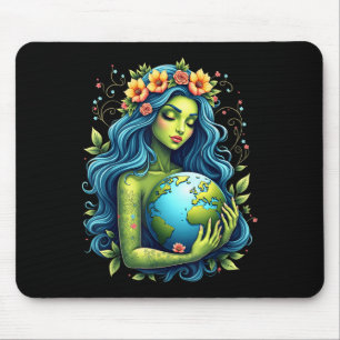 Green Mother Earth Day Gaia Save Our Planet Women Mouse Pad