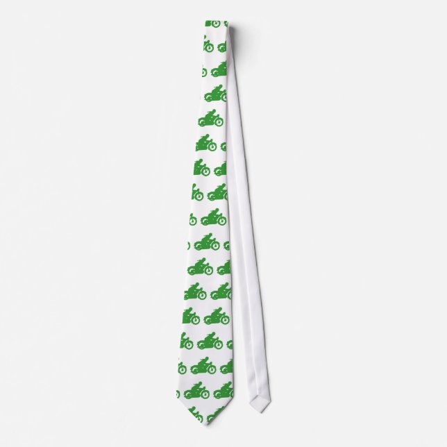 Green Motorbiker Sign Tie (Front)