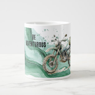 Green Motorcycle Adventure Large Coffee Mug