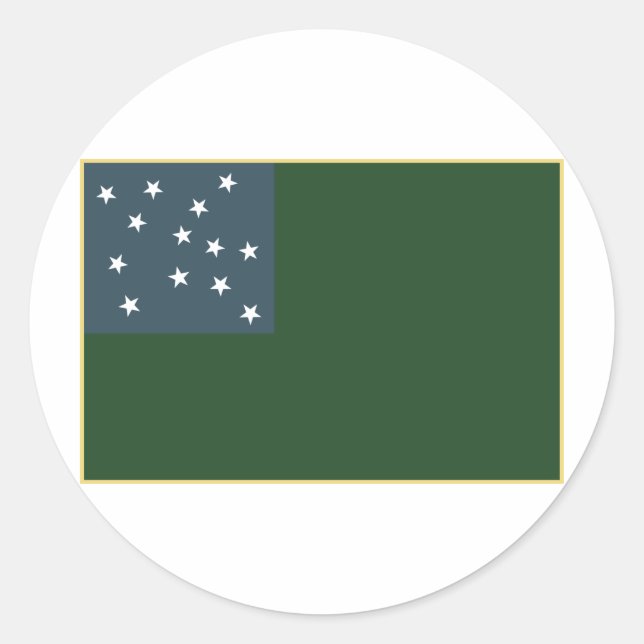 Green Mountain Boys and the Vermont Republic Flag Classic Round Sticker (Front)