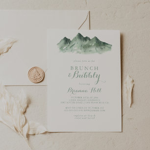 Green Mountain Brunch and Bubbly Bridal Shower Invitation