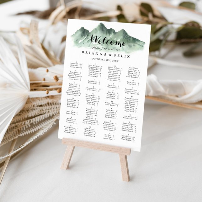 Green Mountain Country Alphabetical Seating Chart (Creator Uploaded)