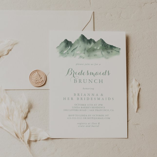Green Mountain Country Bridesmaids Brunch Shower  Invitation (Creator Uploaded)