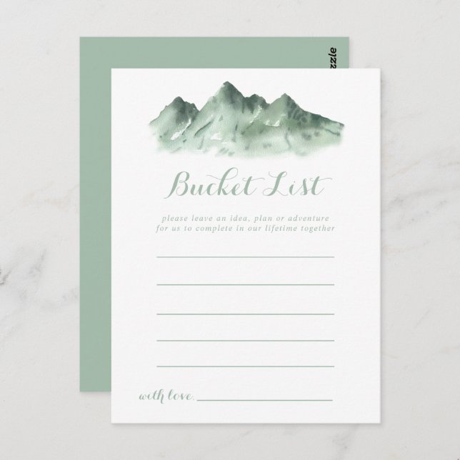 Green Mountain Country Bucket List Cards (Front/Back)