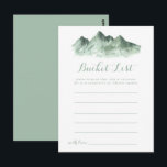 Green Mountain Country Bucket List Cards<br><div class="desc">These green mountain country bucket list cards are the perfect activity for a rustic wedding reception or bridal shower. The design features a watercolor hand-painted green mountain,  inspiring a countryside theme.

Bucket List sign is sold separately.</div>