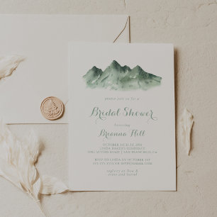 Green Mountain Country Calligraphy Bridal Shower  Invitation